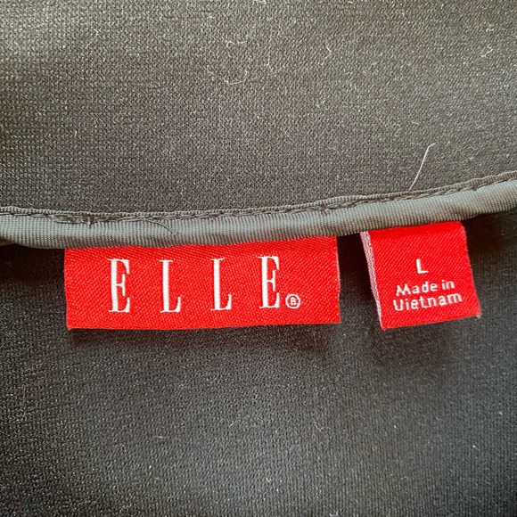 Elle Black Blouse Large Buttons Flared Sleeve size L - Picture 7 of 9